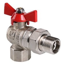 Кран шар. Valtec VT.228.N.06 BASE ВН 1" с американкой бабочка угловой
