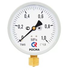 Манометр Росма ТМ-510Р.00 М2 (0-1,6 МПа) G1/2" 1.5 (снизу) корпус 100 мм 00000006818
