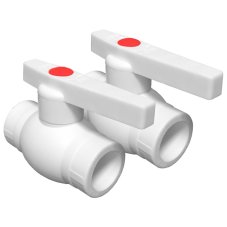 Шаровый кран полипропиленовый PPRC 25, белый (VALFEX)