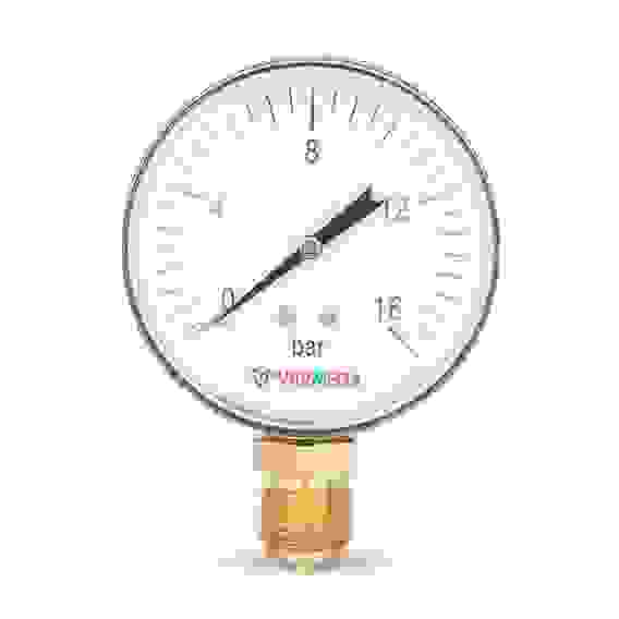 Манометр VARMEGA радиальный 80 мм, 16 бар, 1/2", VMMT10-801604