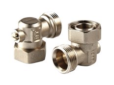 Клапаны запорные Royal Thermo нижнего подключения угловые раздельные 3/4х3/4ЕК