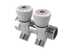 Коллектор с регулировочными вентилями 3/4"x1/2", 2 выхода