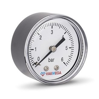Манометр VARMEGA аксиальный 50 мм, 6 бар, 1/4&quot;, VMMT08-500602