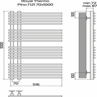 Полотенцесушитель Royal Thermo Pino П21 500х1000 белый