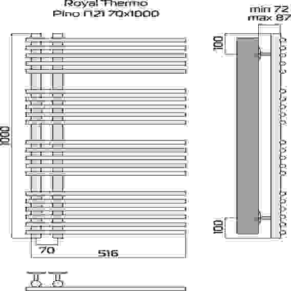 Полотенцесушитель Royal Thermo Pino П21 500х1000 белый