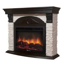 Портал Firelight Torre 30S камень белый, шпон венге