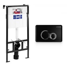 Инсталляция BETTOSERB SAVA FIX SLIM, клавиша смыва DUO, черный матовый/хром. глянец, SET40006461