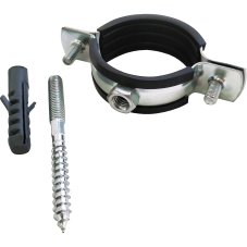 Хомут оцинк.с резин. уплотнением (РМ)(в компл.шпилька М8*80 и дюбель) (87-92 мм) 3" VALFEX (75)