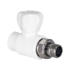 Кран шаровой TEBO бел. PP-R для радиатора 20х1/2" прямой (10/60), арт. 030060201