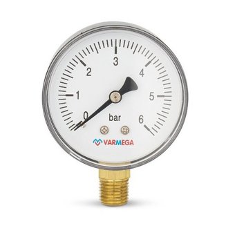 Манометр VARMEGA радиальный 63 мм, 6 бар, 1/4&quot;, VMMT10-630602