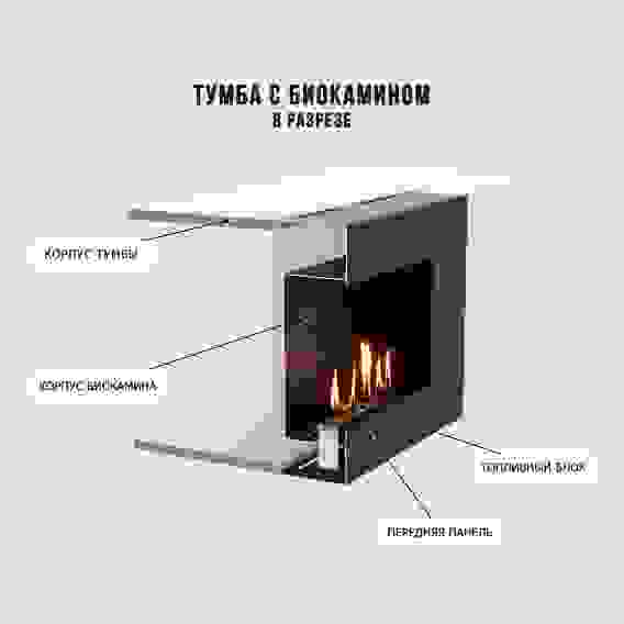 Тумба с биокамином Firelight BFP-P1600 белая
