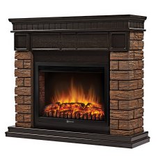 Портал Firelight Bricks Wood 25 камень темный, шпон венге
