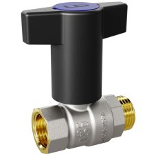 Кран шаровой латунный LD Pride 47.20.В-Н.ТР Ду20 Ру40, вн-нр, (Т-рукоятка), (red+blue)