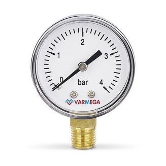 Манометр VARMEGA радиальный 50 мм, 4 бар, 1/4&quot;, VMMT10-500402