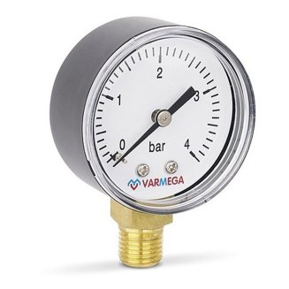 Манометр VARMEGA радиальный 50 мм, 4 бар, 1/4&quot;, VMMT10-500402