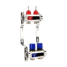 Группа коллекторная с расх. VARMEGA VM15102 ВР 1", под 130 насос, на 2 конт. 3/4" EK, нерж. сталь