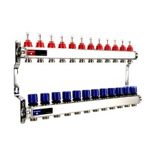 Группа коллекторная с расх. VARMEGA VM15112 ВР 1", под 130 насос, на 12 конт. 3/4" EK, нерж. сталь