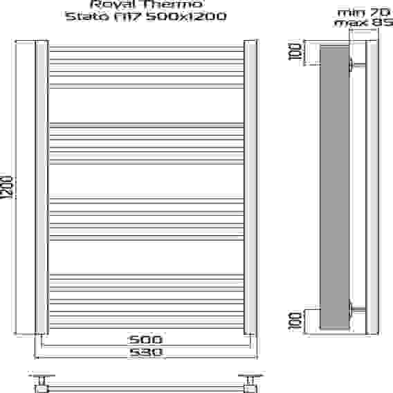 Полотенцесушитель Royal Thermo Stato П17 500х1200 стальной