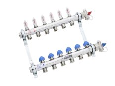 Коллектор REHAU распределительный HKV-D 1"х3/4"ЕК 2 вых. нерж. сталь с расходомерами