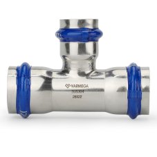 Тройник VARMEGA раструбный Inox Press переходной 22x15x22