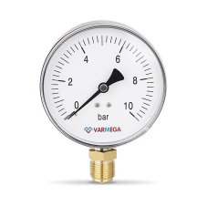 Манометр VARMEGA радиальный 100 мм, 10 бар, 1/2", VMMT10-101004