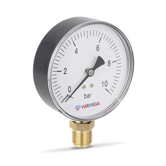 Манометр VARMEGA радиальный 100 мм, 10 бар, 1/2&quot;, VMMT10-101004
