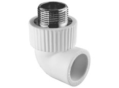 Угольник TEBO бел. PP-R комб. 25х1/2" НР (20/120), арт. 030030606