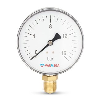 Манометр VARMEGA радиальный 100 мм, 16 бар, 1/2&quot;, VMMT10-101604