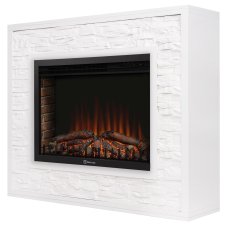 Портал Firelight Loft 30 камень белый, белая эмаль