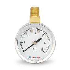 Манометр VARMEGA с верхним подключением 50 мм, 6 бар, 1/4", VMMT12-500602